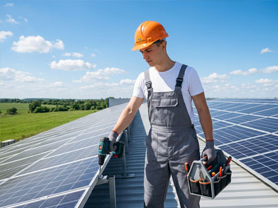 Hochwertige Photovoltaik-Module auf einem Hausdach in Vöhringen
